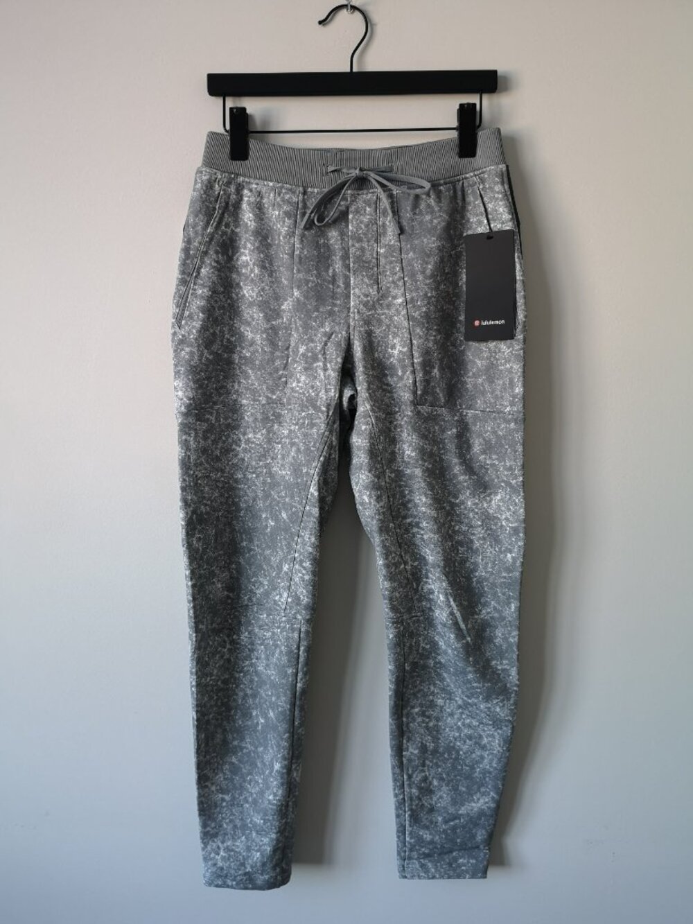 NWT LULULEMON DW1P Grey White Wash Textured Tech Pants Men's Medium